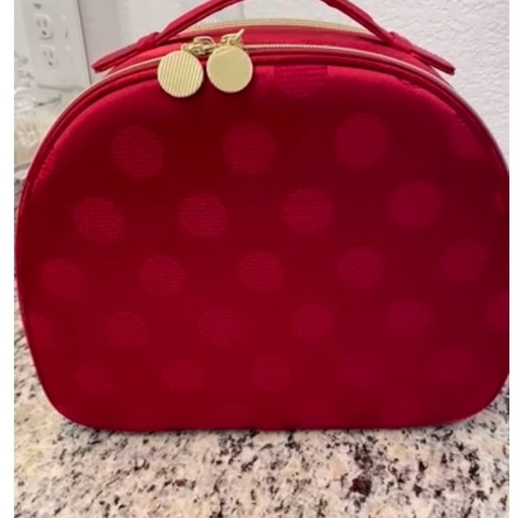 Estee Lauder 2025 Warm Glow Red Polka Dot Cosmetic Bag - Picture 12 of 16